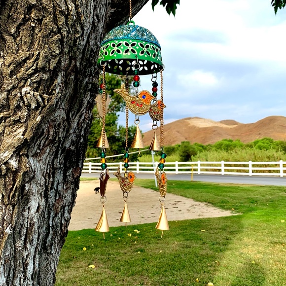 Bohemian Gypsy Metal Bird Carrousel Wind Chime - Picture 4 of 8